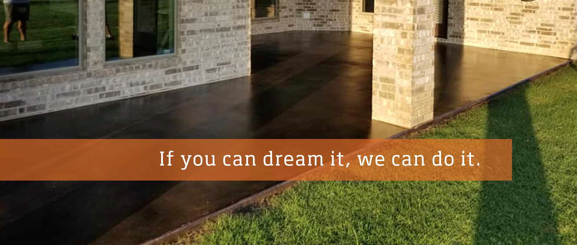 A beautiful polished concrete back patio.